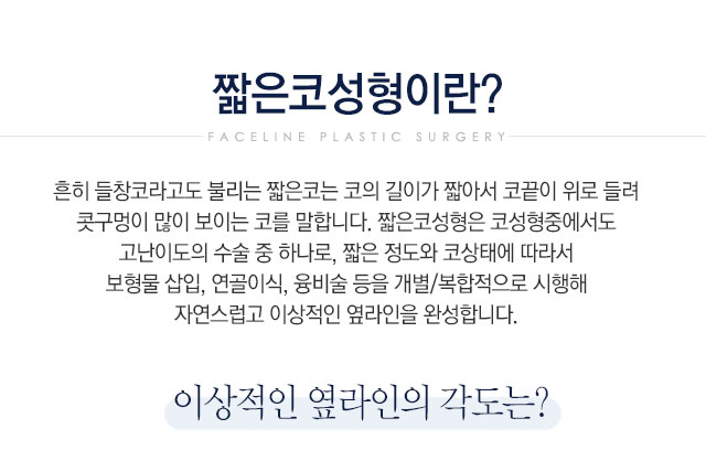 페이스라인 짧은코성형